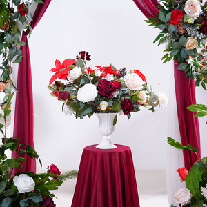 A866202 Christmas Series Red <strong>Vase</strong> <strong>Flower</strong> Ball Window Display Wedding Floral Arrangement Event Decor Supplies Photo Props - Product Image 6