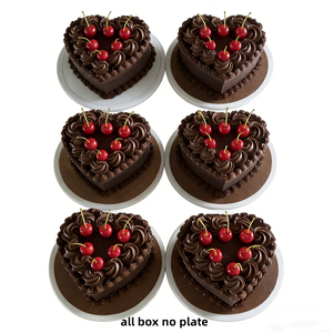 17.6cm Eco-Friendly Foam Chocolate Cake Model Cream Cherry Black Forest Design DIY Handmade Plastic Jewelry Box Gift Decoration - Product Image 1