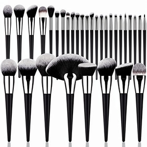 Ensemble de pinceaux de <span class=keywords><strong>maquillage</strong></span> professionnels Ms.Miau, 40 pièces, poils naturels, manches en bois, pour le <span class=keywords><strong>maquillage</strong></span> du visage, le mélange de fond de <span class=keywords><strong>teint</strong></span>, les ombres à paupières - Product Image 1