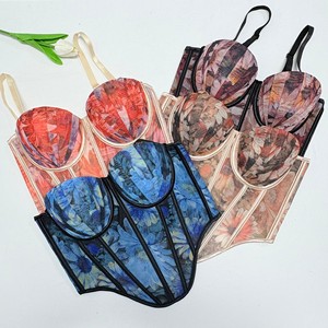 <span class=keywords><strong>Corsetto</strong></span> Bustier da Donna con Motivo Floreale e Design Plissé Top <span class=keywords><strong>Corsetto</strong></span> Modellante Canotta Bustier Ideale per Serate ed Event - Product Image 2
