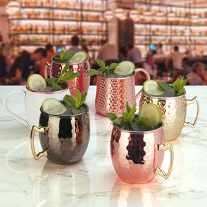 Verres à vin rouge de luxe personnalisés en acier inoxydable plaqué cuivre or de 16oz tasse à gobelet pour la fête de mariage - Product Image 3