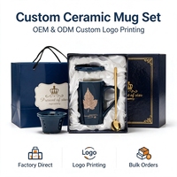 Ensemble cadeau de bureau écologique avec logo personnalisé, tasse à thé en porcelaine verte avec infuseur à thé, couvercle et cuillère, ensemble de tasses à thé