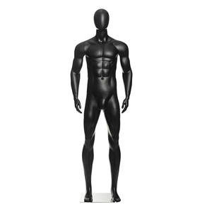 Maniquíes Masculinos NIP-B en Posición <span class=keywords><strong>de</strong></span> Pie, Maniquíes Masculinos Negros <span class=keywords><strong>de</strong></span> Plástico para Exhibición en Vitrinas, Cuerpo Completo para Exhibición <span class=keywords><strong>de</strong></span> Ropa - Product Image 4