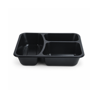 Plateau de préparation de repas en PP de qualité alimentaire à 3 compartiments, personnalisable en gros, thermoscellable, compatible micro-ondes et réfrigérateur pour plats préparés