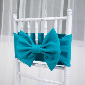 New Style <strong>Elastic</strong> Plain Dyed Chair Sashes Belt Stretch Polyester White Chair Back <strong>Bow</strong> for <strong>Wedding</strong> Banquet Party Event Decoration - Product Image 4