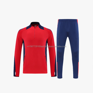 ชุดฝึกซ้อมฟุตบอลแขนยาวพิมพ์ลาย ชุดยูนิฟอร์มทีมแบบซิปครึ่งตัว 男女兼用 ปรับแต่งได้ ผลิตจากโพลีเอสเตอร์ 100% แห้งเร็ว ระบายอากาศได้ดี - Product Image 1