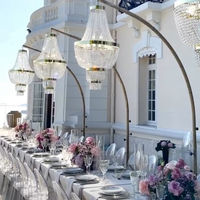 Support de lustre haut en métal pour décoration de table de mariage