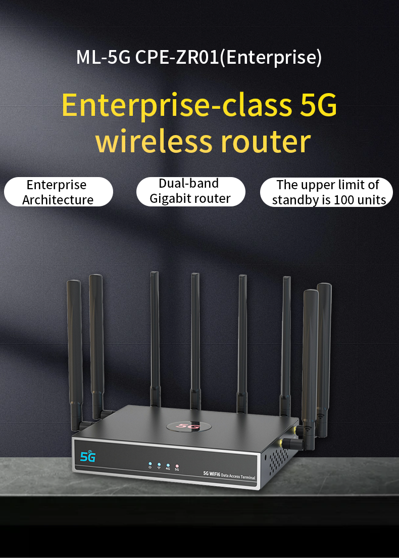 WiFi 6-router, 5G CPE-router met Simkaartsleuf, Dual-band 1000 Mbps Gigabit Draadloze Internetrouter met 8 Antennes (EU-stekker 100-240V), for Middle East Asia