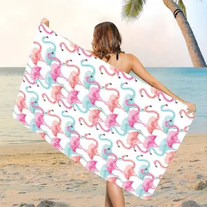 RPET léger meilleure vente recyclé grande serviette de plage personnalisée en microfibre imprimée en gros sans sable