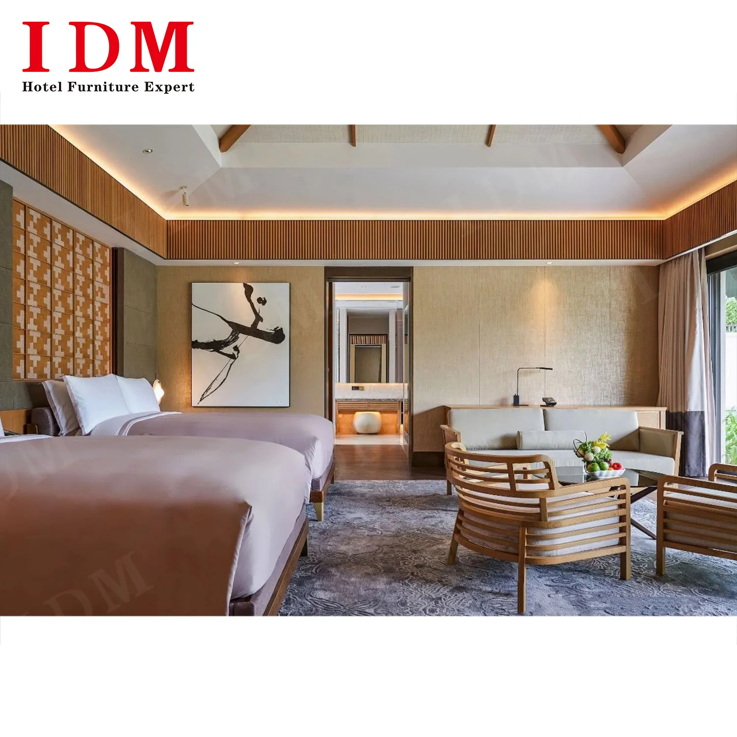 Conjuntos de muebles de dormitorio de hotel de estilo lujoso villa de alta calidad personalizados a la venta