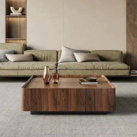Table basse rectangulaire de style vietnamien moderne, en bois de chêne et verre, avec décoration d'intérieur marocaine, meuble TV
