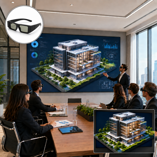 Bestar Passive 3D LED Screen P1.2 Ultra Thin 8K HDR10+ IP65 Waterproof Front/Rear Module Maintenance Complete System Conference