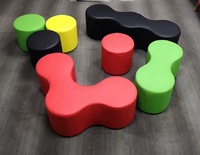 ZDH Kinder Buntes Dreieckiges PU-Leder-Sofa Modernes Design Sicher Umweltfreundlich Bequem für Wohnzimmer Schlafzimmer Schule Esszimmer