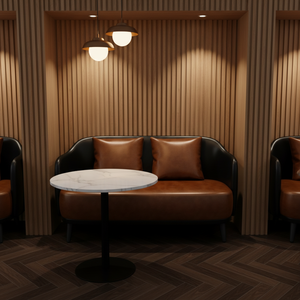 Ensemble de canapés en bois massif de luxe pour restaurant, mobilier commercial pour café, <span class=keywords><strong>bar</strong></span>, pub, salon, <span class=keywords><strong>espace</strong></span> repas - Product Image 3