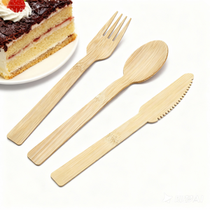 Giá tốt nhất nhà nhập khẩu dùng một lần tre dao kéo muỗng và Ngã Ba với logo tre dao kéo - Product Image 1