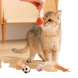 Juguete Interactivo para Gatos con Plumas: Pelota de Goma Rebotante para Gatos Juguetones - Idea de Regalo Promocional - Product Image 2