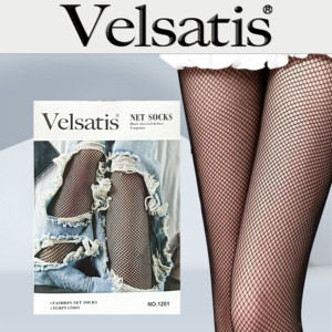 Collants résille noirs ultra-fins et sexy pour femme, à maille fine, haute élasticité, sans couture, ajourés, pour le quotidien et les soirées en club - Product Image 1