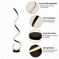 Lampe sur pied minimaliste, en verre et métal, avec interrupteur et variateur, idéale pour café, bar, lampe LED d'ambiance