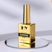 Hanyi 15ml HEMA Free, Resina de Capa Superior Diamante No Amarillenta, Gel UV LED Profesional de Larga Duración (40 Días), OEM Personalizado, Ecológico
