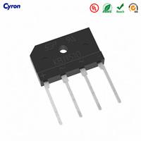 Redresseur en pont KBJ1510 15A 1000V KBJ à trou traversant, diode passivée au verre monophasée, composants électroniques neufs