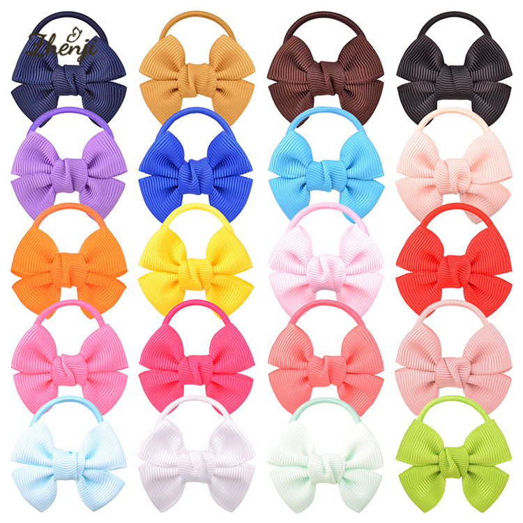 Новинка маленькая однотонная детская эластичная резинка для волос маленькая лента для волос галстук-бабочка для девочек аксессуары для волос 2078