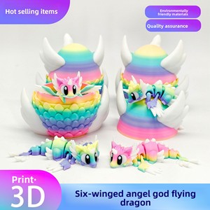 Ensemble de jouets articulés mignons imprimés en 3D : ange à six ailes, tenue divine, petit dragon volant et œuf de dragon, pour les 8-13 ans - Product Image 2