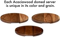 Plaques de serveur en bois d'acacia doré, support à gâteaux rond et plat avec dôme en verre pour aliments