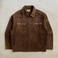 Veste en velours côtelé kaki vintage pour homme sur mesure