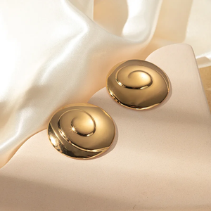 Pendientes de Acero Inoxidable 304 con Baño de Oro de 18K, Diseño Geométrico en Espiral, Estilo Simple, Joyería de Moda para Mujer - Product Image 4