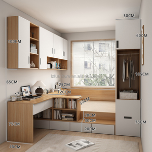 Custom Affordable Studio Apartment Bedroom Sets Low Cost Modern Wooden Bed with <b>Desk</b> Storage & Wardrobe for <b>Small</b> Rooms - Product Image 6