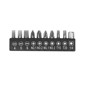 10 Piece <b>Screwdriver</b> <b>Bit</b> <b>Set</b> 1/4 In Shank 25mm Flat Phillips Hex Torx <b>Bits</b> For Quick Change Chuck - Product Image 2