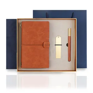 笔记本商务礼品套装企业礼品促销笔记本木制书签木笔盒