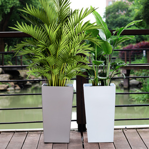 Jardinière en résine carrée haute, décoration de <span class=keywords><strong>jardin</strong></span>, grande taille, pots à fleurs minimalistes pour la maison et le <span class=keywords><strong>salon</strong></span> - Product Image 3