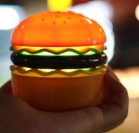 Lampe de nuit créative en forme de hamburger, taille-crayon LED en ABS, lampe de bureau pour chambre à coucher avec rangement
