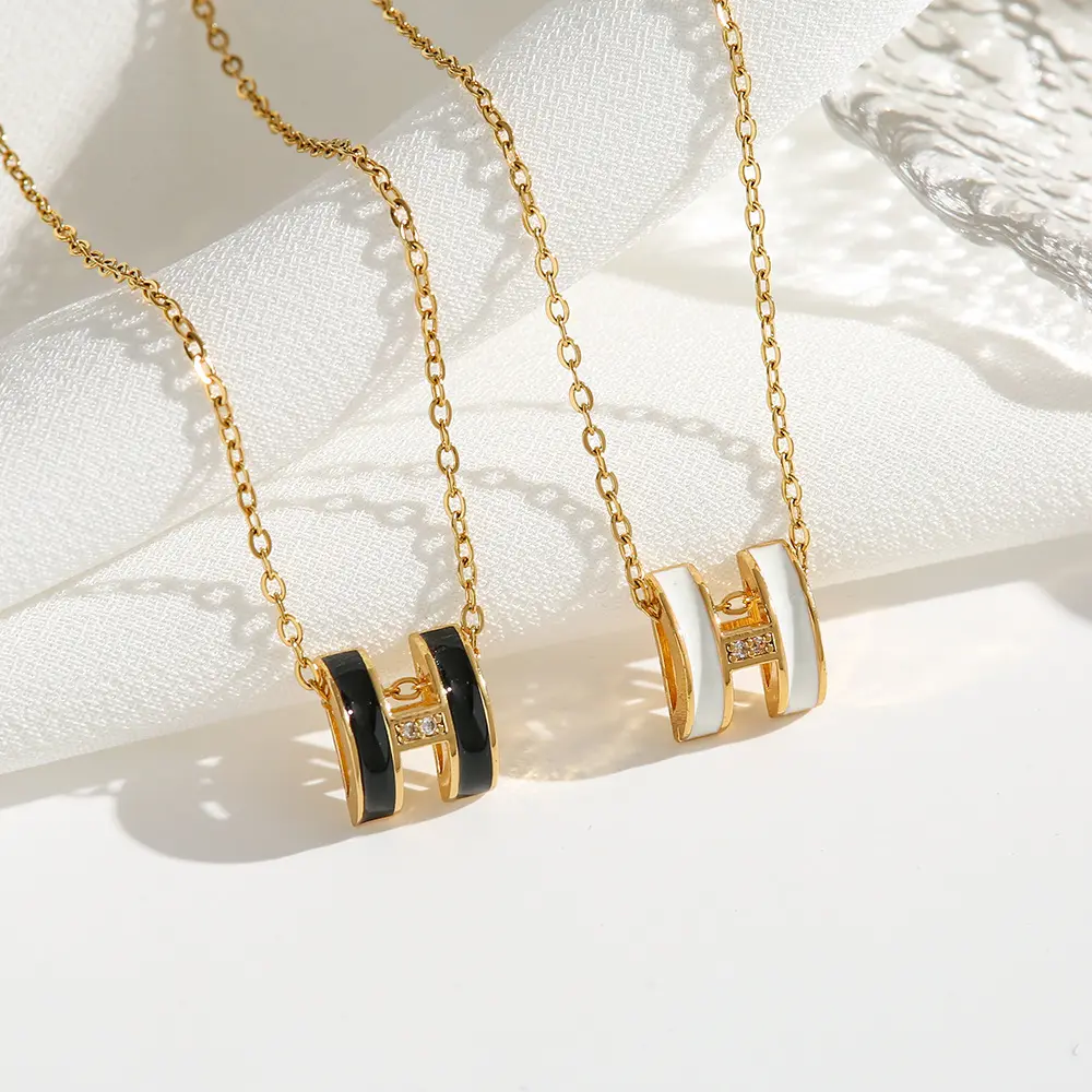 More Design Send Inquiry Get Catalog Designer Letter H Necklace Luxury Brand Diamond Gold H Collar Jewelry Accessories