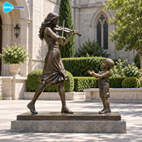 Sculpture d'artiste en bronze représentant un groupe de violonistes, moulée à la cire perdue en laiton et cuivre, statue personnalisée de figure musicale pour Plaza, Hôtel, Jardin, Cour