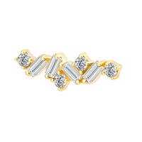 Histoires de Piercing Piercing en or massif 14K Filetage interne Top Helix Conch Body Piercing Jewelry Mix Stones
