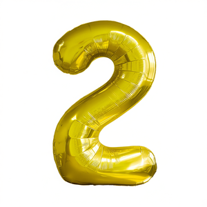 Party Love Gold Number <b>2</b> <b>Balloon</b> 100cm Metallic Foil Birthday Party Decor Kids Celebration Supplies - Product Image 1