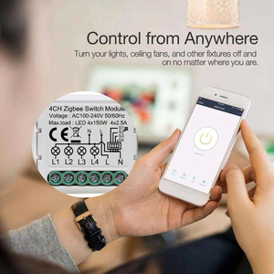 Outtop Tuya Zigbee lampu pintar sakelar pengatur waktu modul Alexa nirkabel Google 1 <span class=keywords><strong>2</strong></span> <span class=keywords><strong>3</strong></span> 4 Gang DIY relai pemutus pintar - Product Image 6