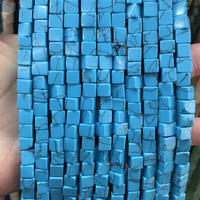 Perles en vrac de pierres semi-précieuses synthétiques en forme de cube, 6 mm, couleurs et matériaux variés, accessoires de bijoux faits à la main