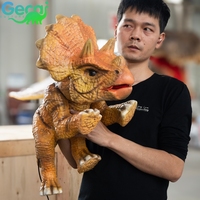 Marionnette de dinosaure personnalisée de haute qualité, actionnée à la main, avec structure métallique intégrée, idéale pour les garderies et les centres commerciaux
