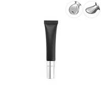 Tube de crème en plastique noir givré avec tube de crème pour les yeux à rouleau avec bouchon en métal argenté Logo personnalisé en or Conteneurs de brillant à lèvres vides