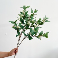 Plantes artificielles : Feuilles de jasmin de montagne, Hibiscus sauvage. Décoration de style chinois pour bureau et salon, bouquets de mariage en extérieur.