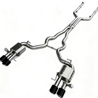 Échappement en acier inoxydable DZ E60 M5 pour M5 E60/E61 5.0L V10, finition polie miroir, avec tuyau intermédiaire, système Valvetronic et embouts d'échappement