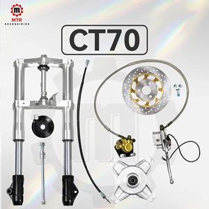 Kit d'amortisseurs <span class=keywords><strong>DAX</strong></span> CT70 ST70 couleur argent, inversés, non réglables, amortissement de rebond, longueur 600 mm, modification de performance - Product Image 3