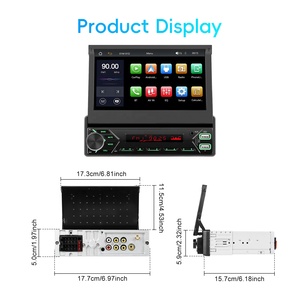 Podofo <span class=keywords><strong>1</strong></span> <span class=keywords><strong>Din</strong></span> 7 ''écran IPS voiture lecteur MP5 écran <span class=keywords><strong>motorisé</strong></span> sans fil CarPlay Android Auto DAB Double USB Type-C + MIC <span class=keywords><strong>autoradio</strong></span> - Product Image 5