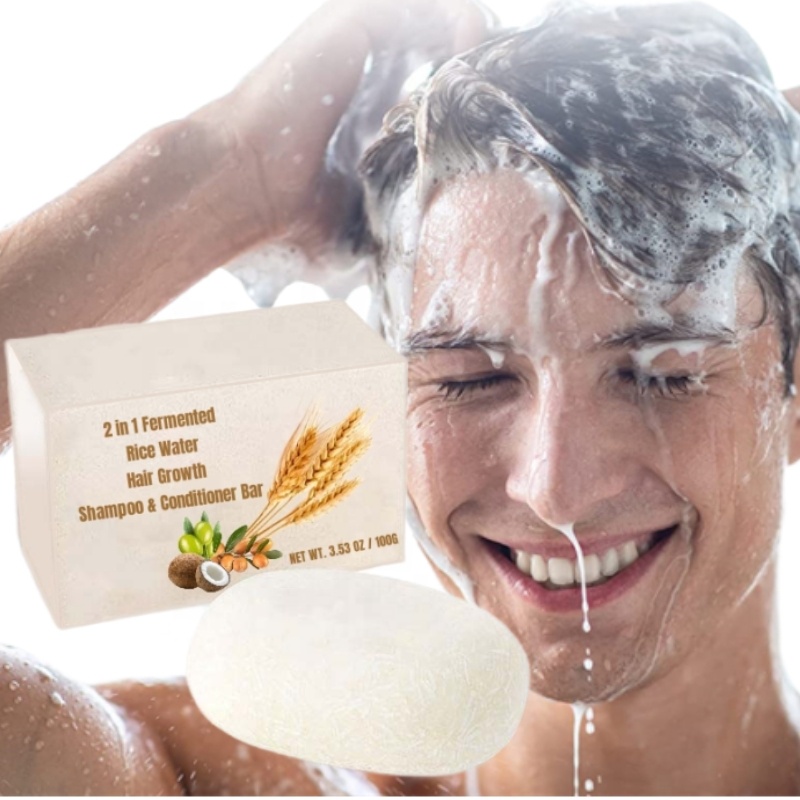 2 в 1 лечебный рисовый шампунь и кондиционер для волос Твердый шампунь против выпадения волос мыло для сухих поврежденных вьющихся волос