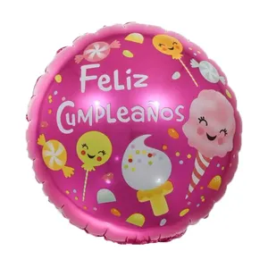 Directo de fábrica de 18 pulgadas Feliz cumpleaños dulces impreso de helio globos de papel de aluminio