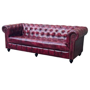 3 Seater Chesterfield Sofa Genuine Leather Home Furniture Classic Button Tufted Couch Elegant Living Room Seating Premium Finish - Product Image 2