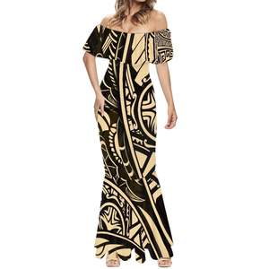 Vendite dirette in fabbrica abito personalizzato personalizzato con motivo a isola pacifica polinesiano Elei tribale gonna lunga <span class=keywords><strong>abbigliamento</strong></span> femminile - Product Image 1